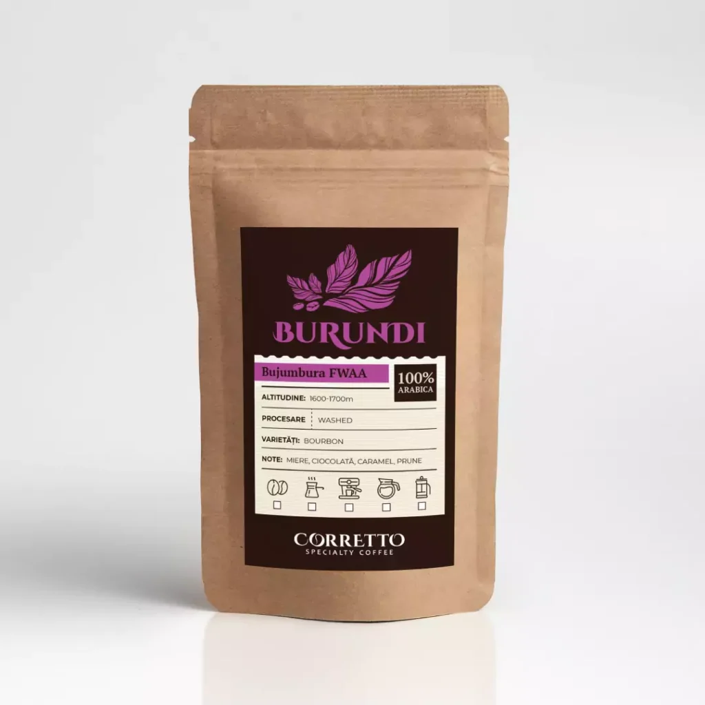 de Specialitate Corretto, Burundi Bujumbura Fully Washed AA, 100% Arabica