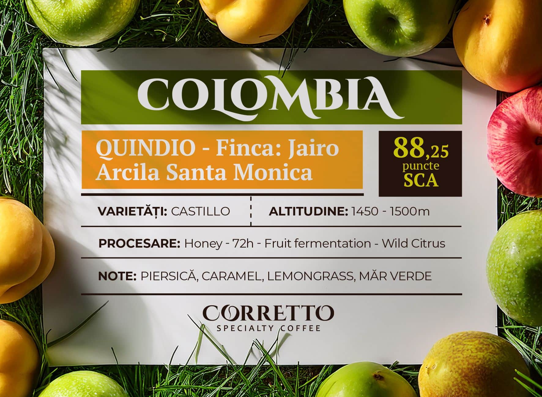 Colombia Qiuindio Santa Monica honey wild citrus 72h coferment 88,25 SCA