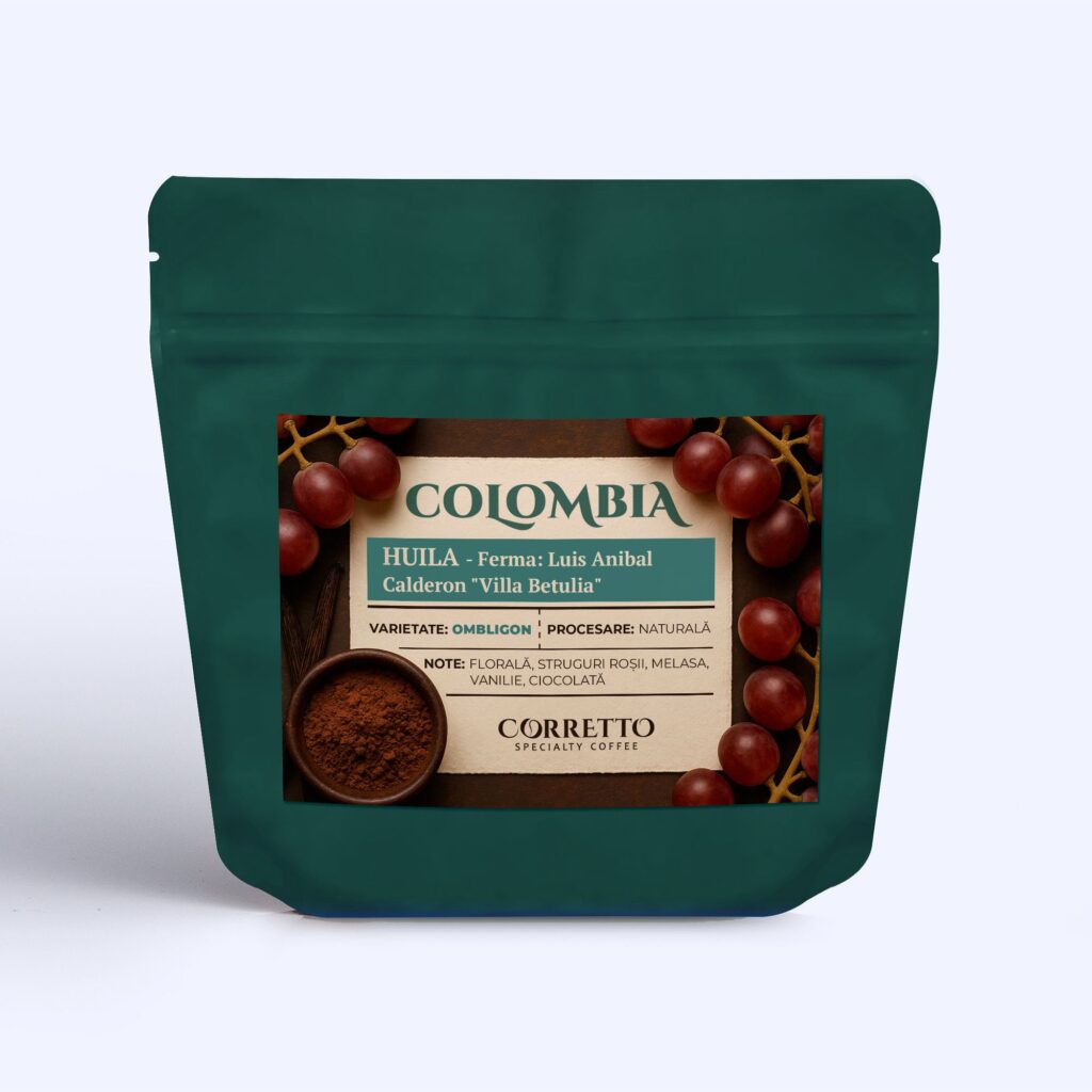 de Specialitate Corretto, Columbia Huila Villa Betulia Ombligon, Natural, 100% Arabica