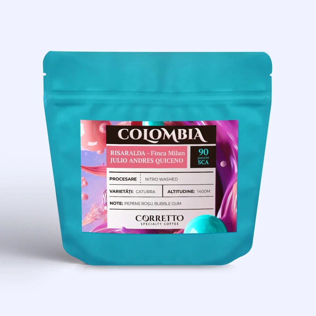 de Specialitate Corretto, Columbia Risaralda Finca Milan, Nitro-Washed, 100% Arabica, 90 puncte SCA