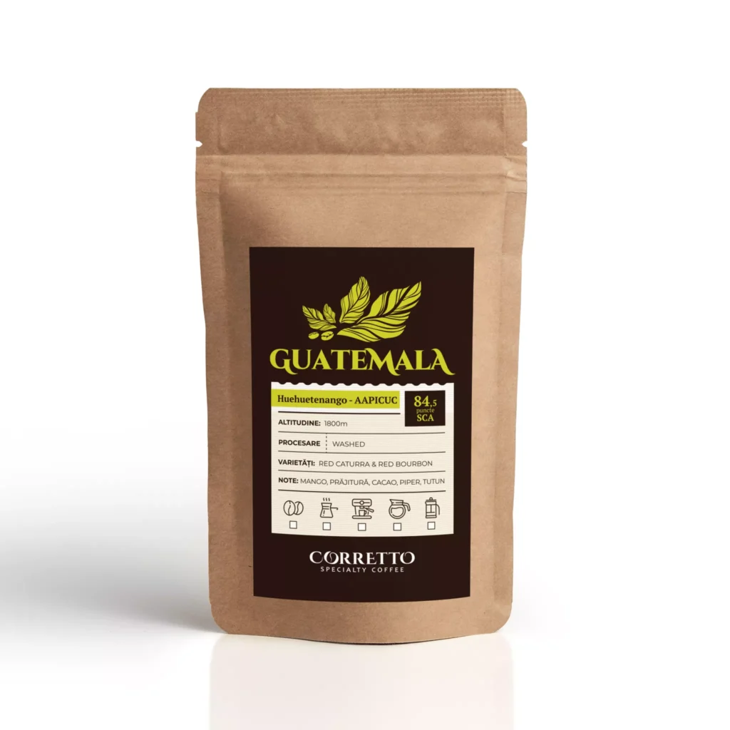 de Specialitate Corretto, Guatemala Huehuetenango, Washed, 100% Arabica, 84,5 puncte SCA
