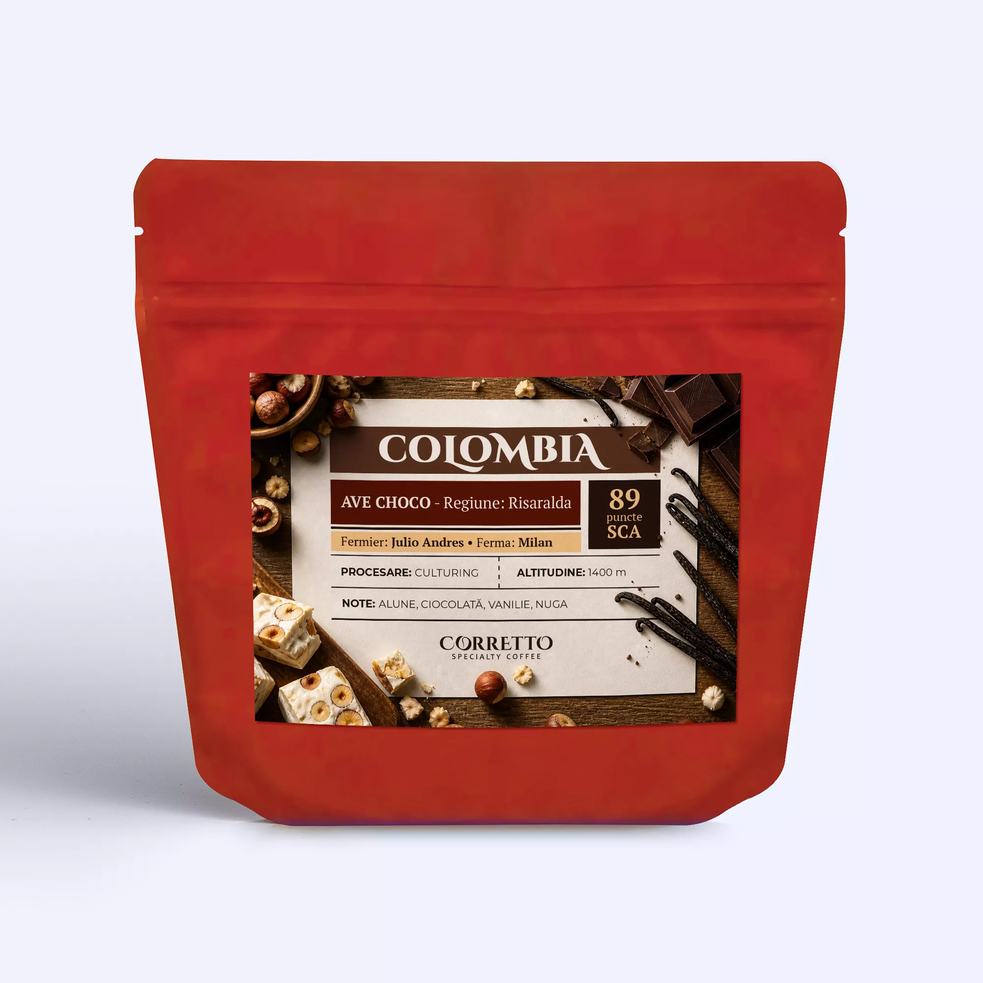 Punga de Cafea Boabe de Specialitate Columbia Ave Choco, Culturing, 100% Arabica, 89 puncte SCA